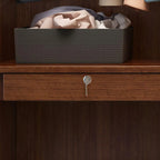 Solid Walnut Traditional Wardrobe Armoire With Shelves And Rod