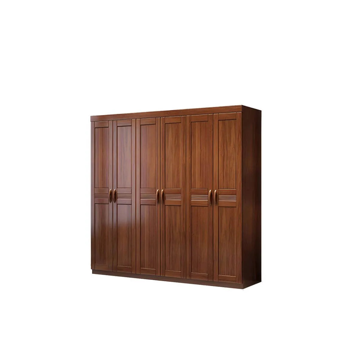 Solid Walnut Traditional Wardrobe Armoire With Shelves And Rod