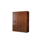 Solid Walnut Traditional Wardrobe Armoire With Shelves And Rod