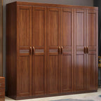 Solid Walnut Traditional Wardrobe Armoire With Shelves And Rod