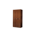 Solid Walnut Traditional Wardrobe Armoire With Shelves And Rod