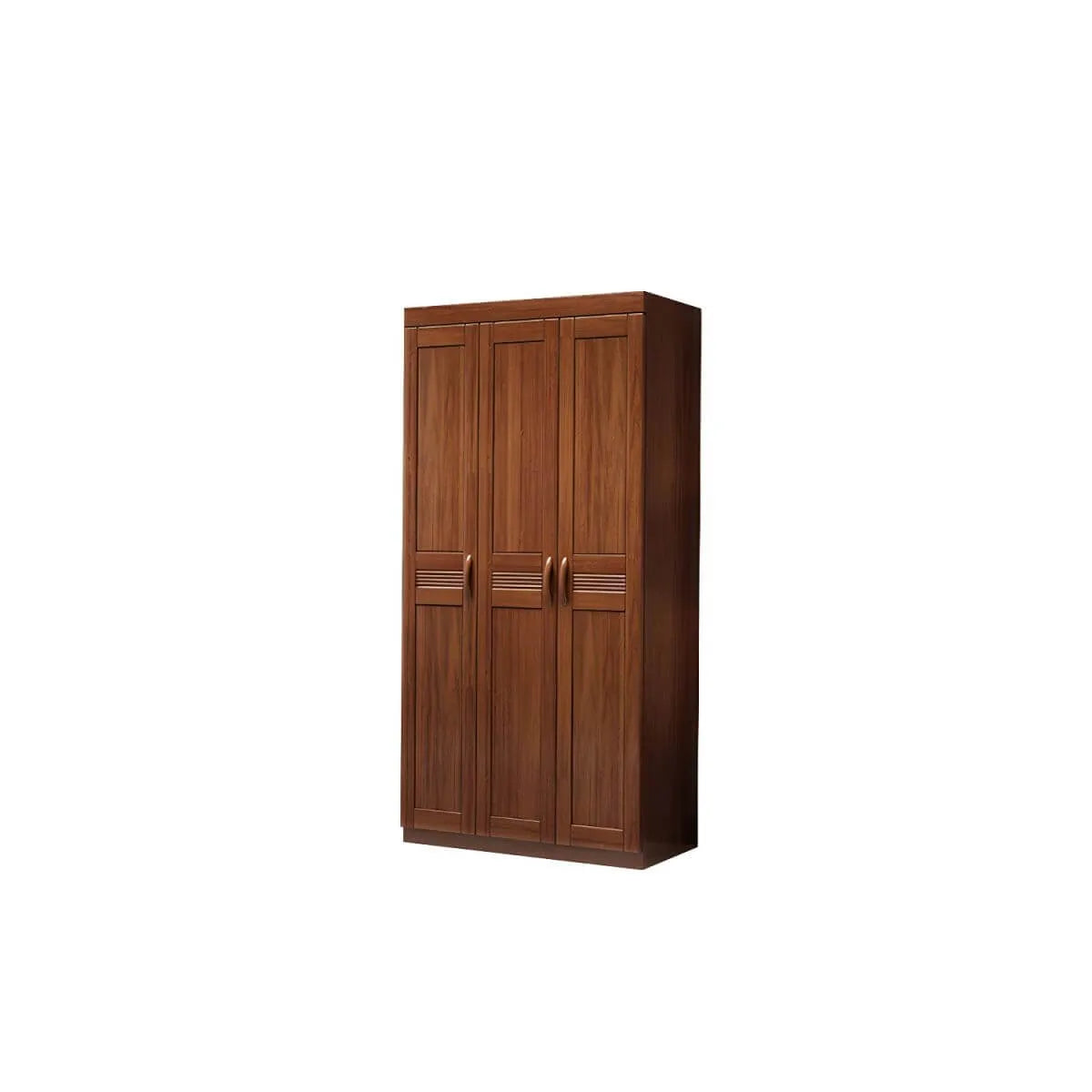 Solid Walnut Traditional Wardrobe Armoire With Shelves And Rod