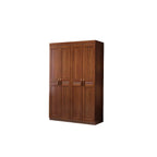 Solid Walnut Traditional Wardrobe Armoire With Shelves And Rod