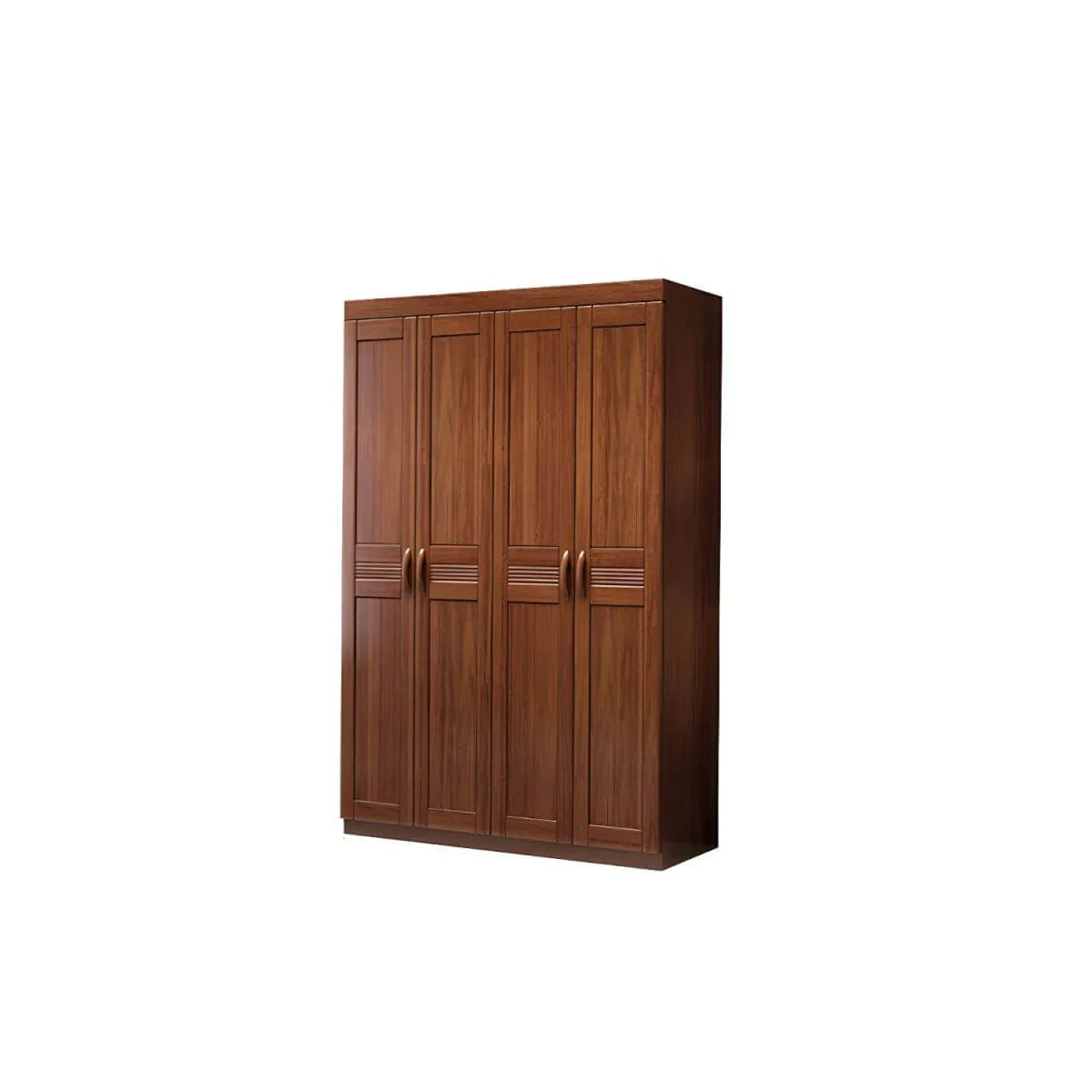 Solid Walnut Traditional Wardrobe Armoire With Shelves And Rod