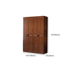 Solid Walnut Traditional Wardrobe Armoire With Shelves And Rod Dimensions