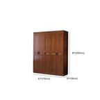 Solid Walnut Traditional Wardrobe Armoire With Shelves And Rod Dimensions