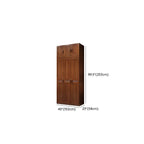 Solid Walnut Traditional Wardrobe Armoire With Shelves And Rod Dimensions