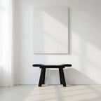 Solid Wood Bench with Wabi-Sabi Wave Seat and Hand-Finished Elm Texture