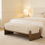 Solid Wood & Bouclé Indoor Bench with H-Frame Base Main Product Image