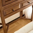 Solid Wood Cabinets with Geometric Relief, Vintage Display Storage