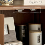 Solid Wood Cabinets with Geometric Relief, Vintage Display Storage