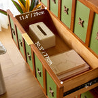 Solid Wood Cabinets with Vintage Brass Star Pulls and Flexible Storage