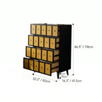 Solid Wood Cabinets with Vintage Brass Star Pulls and Flexible Storage Dimensions