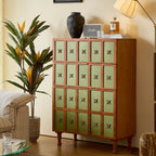 Solid Wood Cabinets with Vintage Brass Star Pulls and Flexible Storage Main Product Image