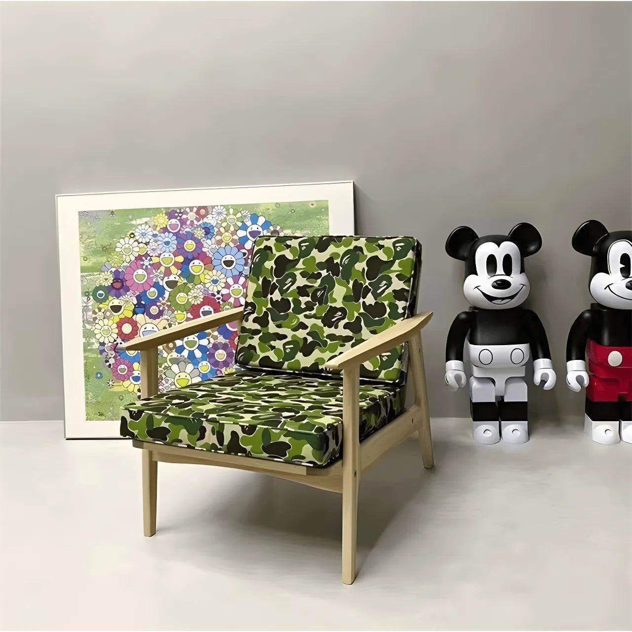 Solid Wood Camo Sofa Series With Washable Canvas for Home and Studio