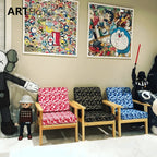 Solid Wood Camo Sofa Series With Washable Canvas for Home and Studio