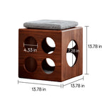 Solid Wood Cat Cube Stool and Side Table for Japandi Living