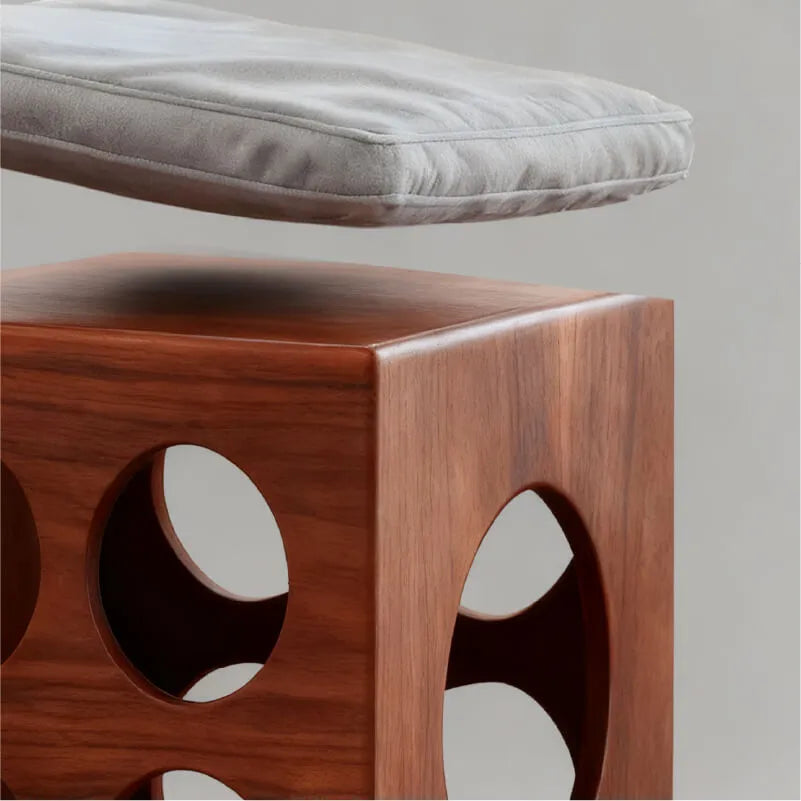 Solid Wood Cat Cube Stool and Side Table for Japandi Living