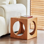 Solid Wood Cat Cube Stool and Side Table for Japandi Living