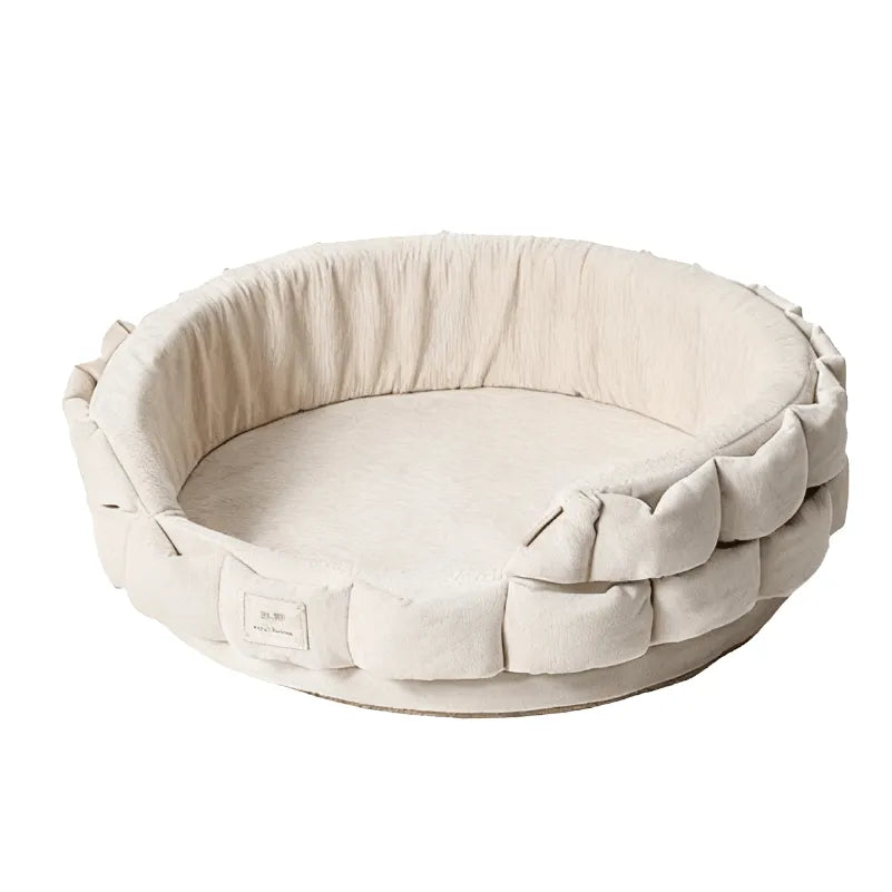 Solid Wood Cat House Side Table With Japandi Rounded Design