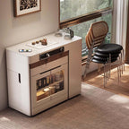 Solid Wood Compact Kitchen Island Table With Storage