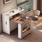 Solid Wood Compact Kitchen Island Table With Storage