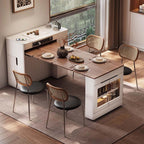 Solid Wood Compact Kitchen Island Table With Storage