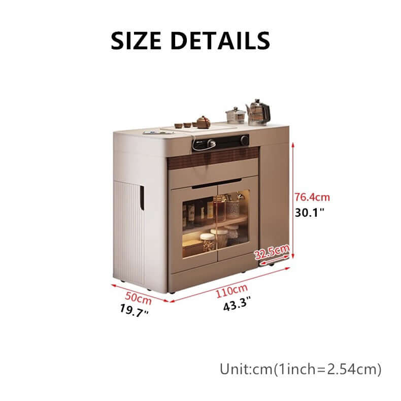 Solid Wood Compact Kitchen Island Table With Storage