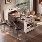 Solid Wood Compact Kitchen Island Table With Storage