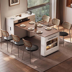 Solid Wood Compact Kitchen Island Table With Storage