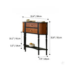 Solid Wood Console Table With French Pleated Detail and Drop-Leaf Storage