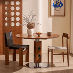 Solid Wood Convertible Foldable Dining Table, Square to Round