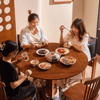 Solid Wood Convertible Foldable Dining Table, Square to Round