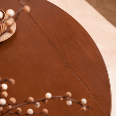 Solid Wood Convertible Foldable Dining Table, Square to Round