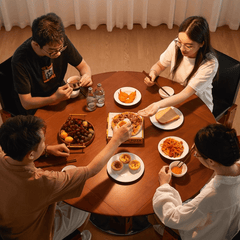 Solid Wood Convertible Foldable Dining Table, Square to Round