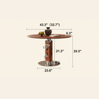 Solid Wood Convertible Foldable Dining Table, Square to Round Dimensions
