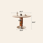 Solid Wood Convertible Foldable Dining Table, Square to Round Dimensions