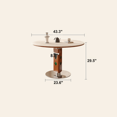 Solid Wood Convertible Foldable Dining Table, Square to Round Dimensions