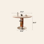 Solid Wood Convertible Foldable Dining Table, Square to Round Dimensions