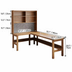 Solid Wood Corner Space-Saving Office Desk With Open Shelves