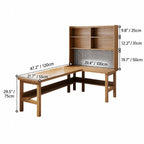 Solid Wood Corner Space-Saving Office Desk With Open Shelves