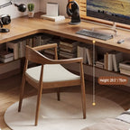 Solid Wood Corner Space-Saving Office Desk With Open Shelves