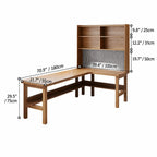 Solid Wood Corner Space-Saving Office Desk With Open Shelves