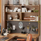 Solid Wood Corner Space-Saving Office Desk With Open Shelves