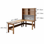 Solid Wood Corner Space-Saving Office Desk With Open Shelves