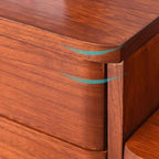 Solid Wood Desk Filing Cabinet Series with Mid-Century Storage