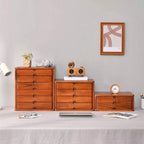 Solid Wood Desk Filing Cabinet Series with Mid-Century Storage