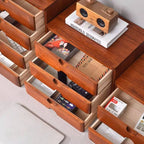 Solid Wood Desk Filing Cabinet Series with Mid-Century Storage