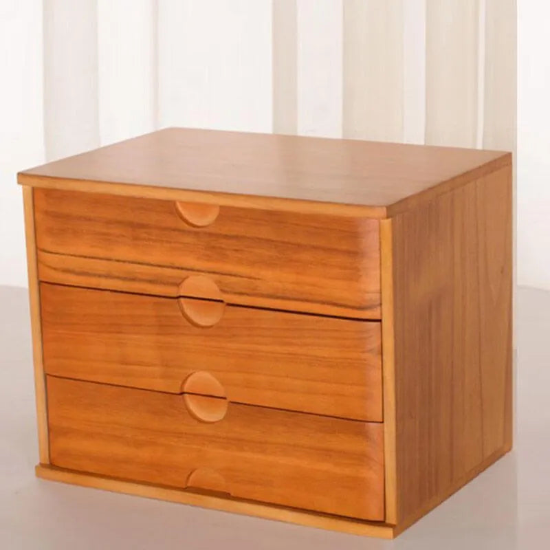 Solid Wood Desk Filing Cabinet Series with Mid-Century Storage