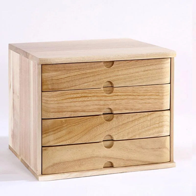 Solid Wood Desk Filing Cabinet Series with Mid-Century Storage